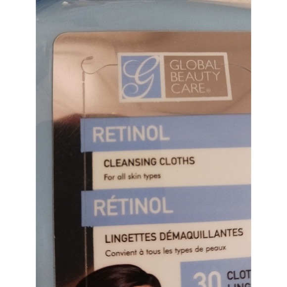 VALUE SUPPLY 10 PACKAGES Retinol Cleansing Cloths Global Beauty Care NEW! - Picture 3 of 9